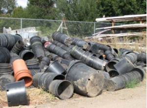 Broken and worn nursery pots are given to Plastics recycler Agri-Plas