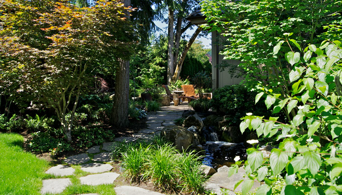 residential landscaping rock path